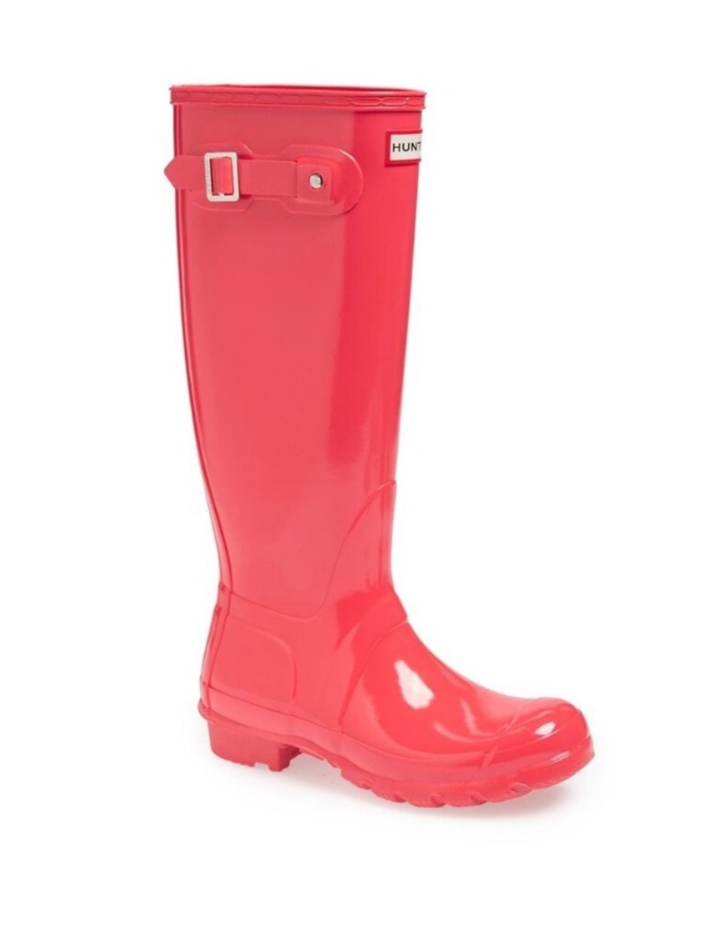 Hunter Glossy Tall Rain Boots in Red, NWOT, US 10